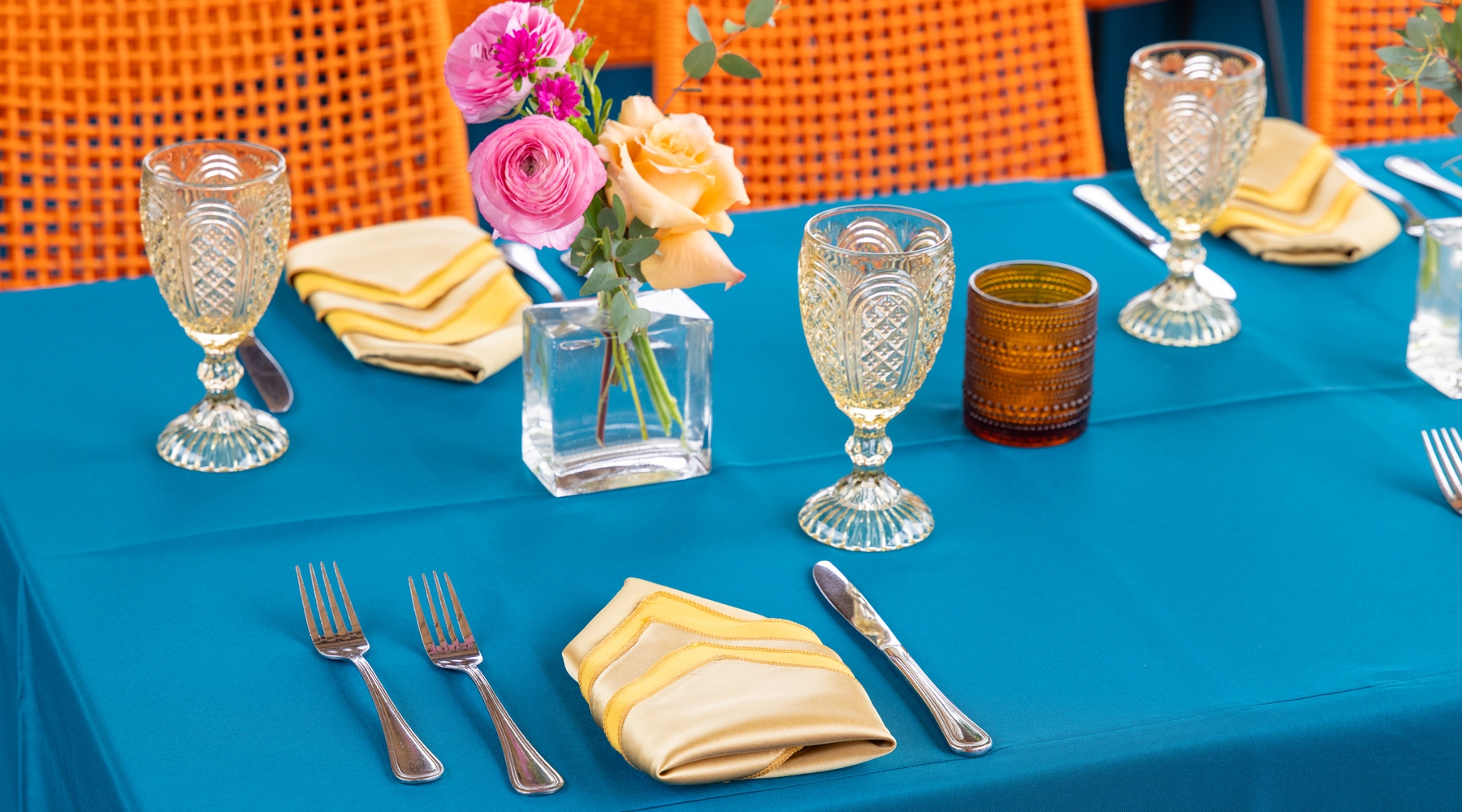 Close up of table setting