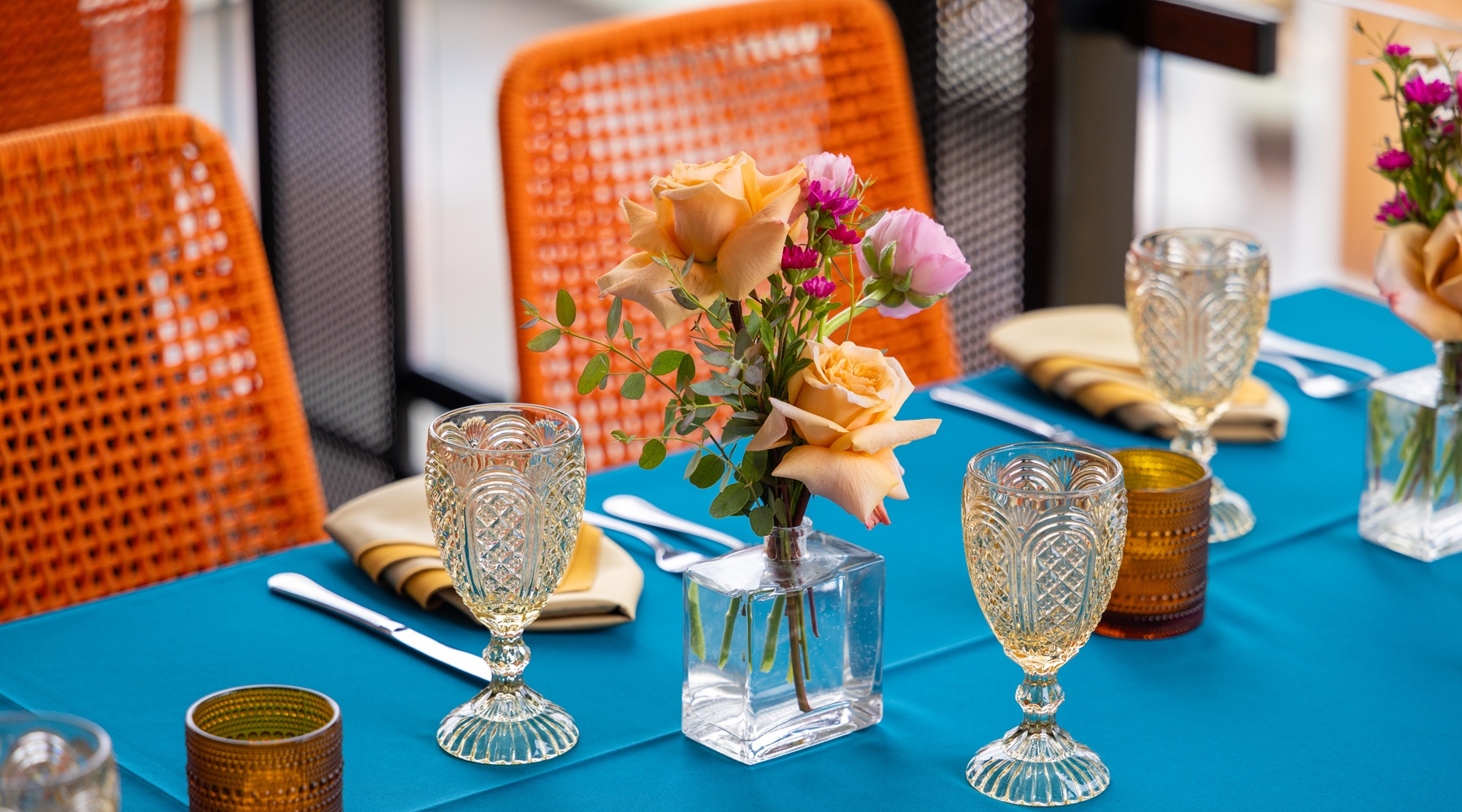 Close up of table setting
