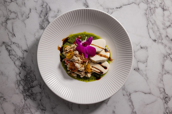 Dish on white table