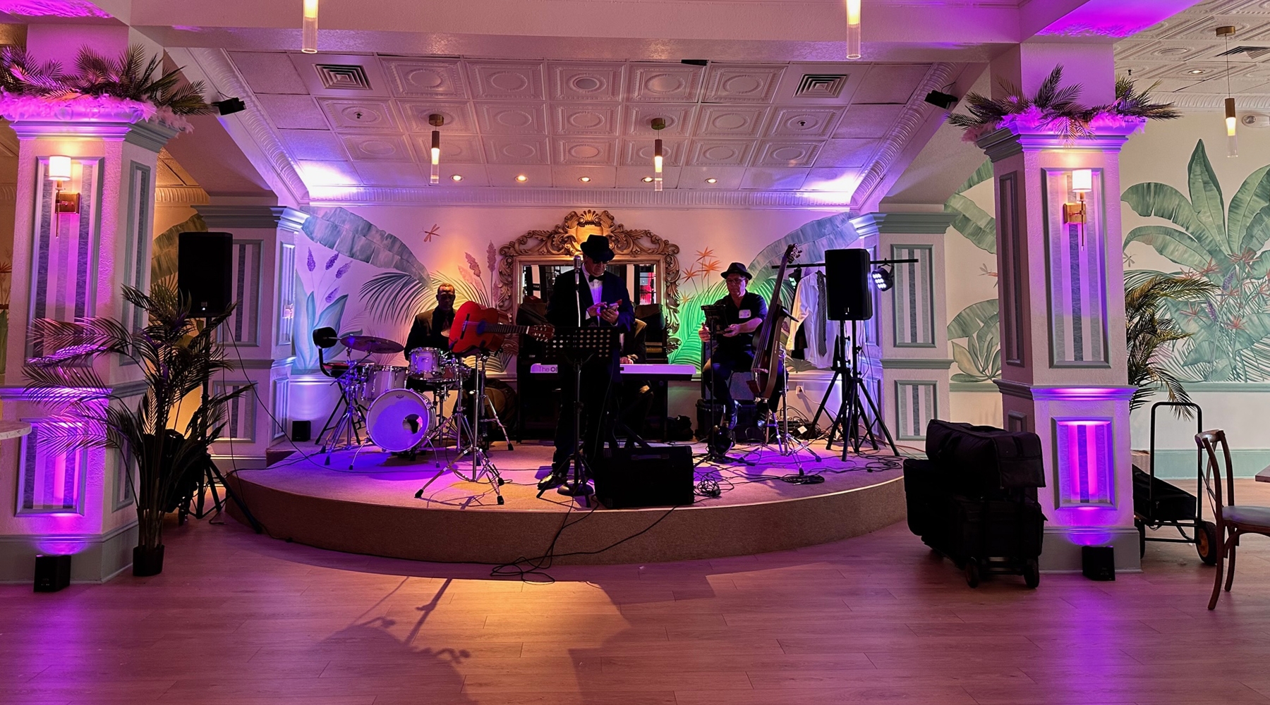 Band on stage in event room