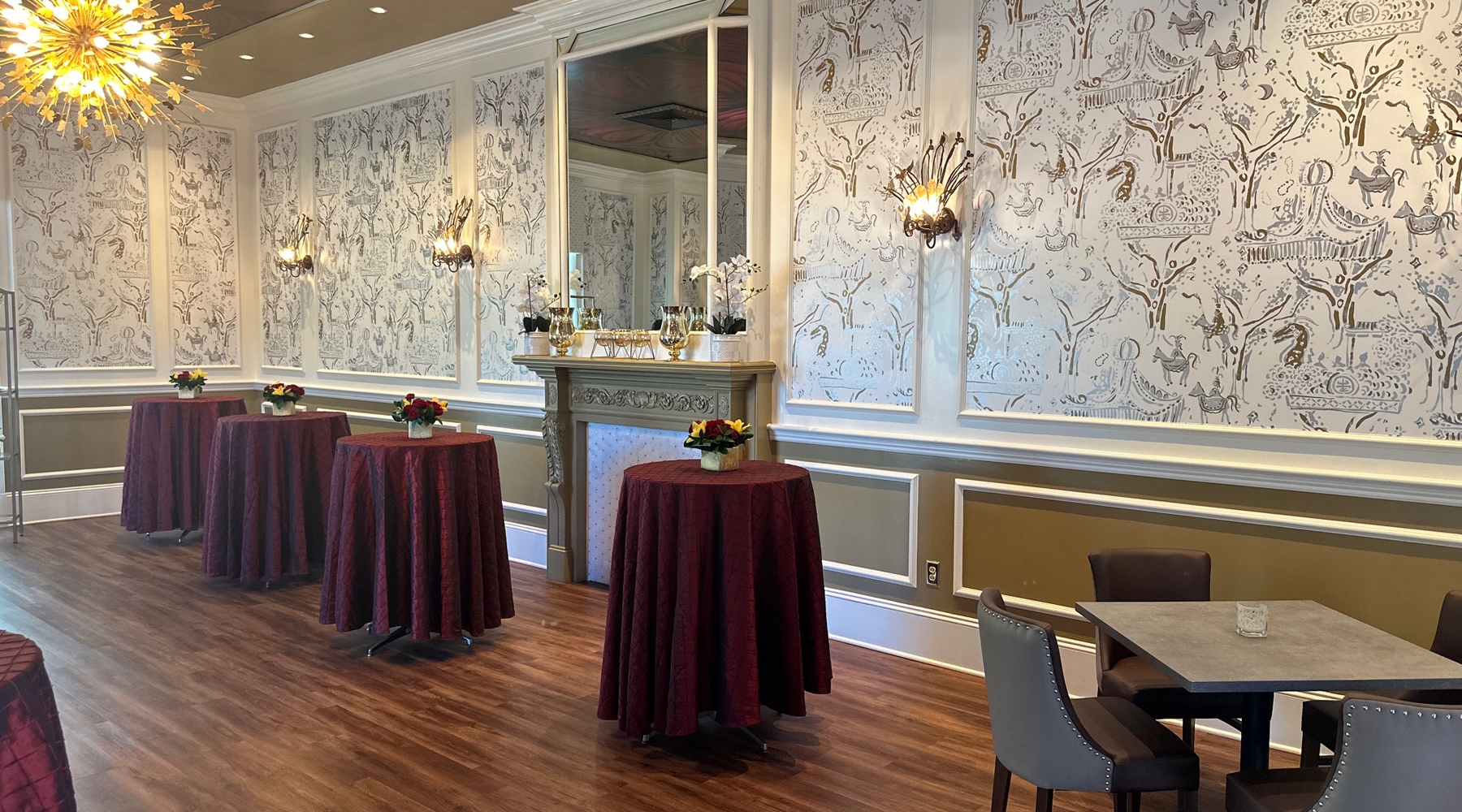 Tall tables in event room