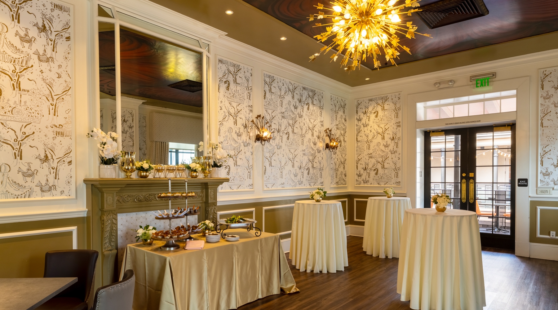 Seating area with fireplace
