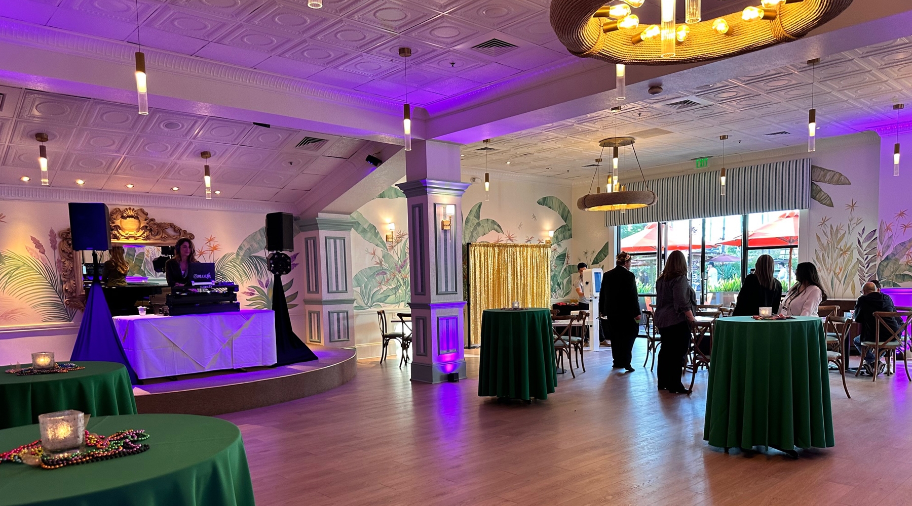 Stage and dance floor in event room