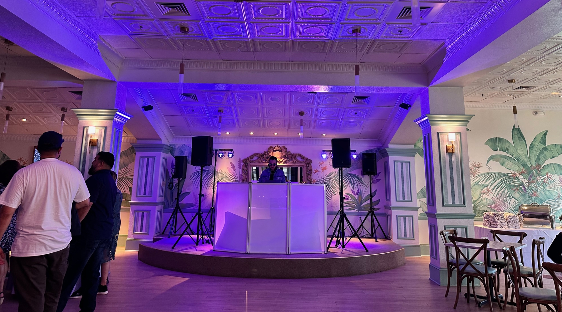 Dance floor with dj in event room