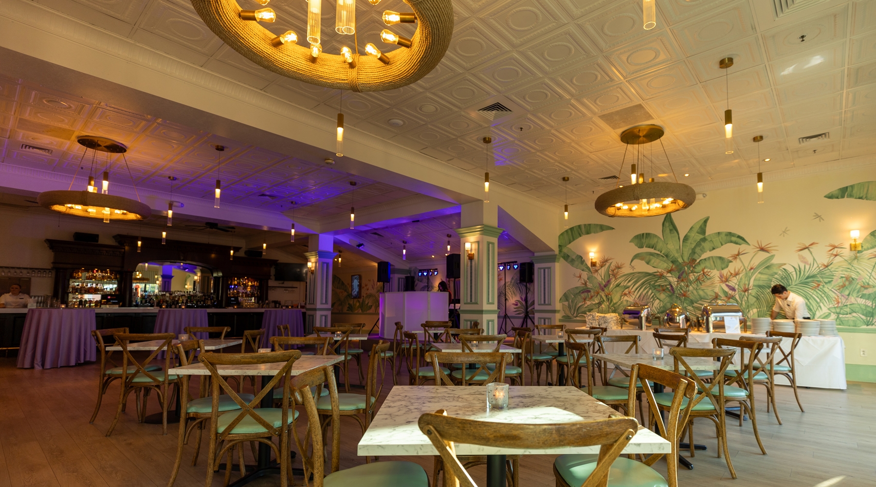 Seating area in restaurant