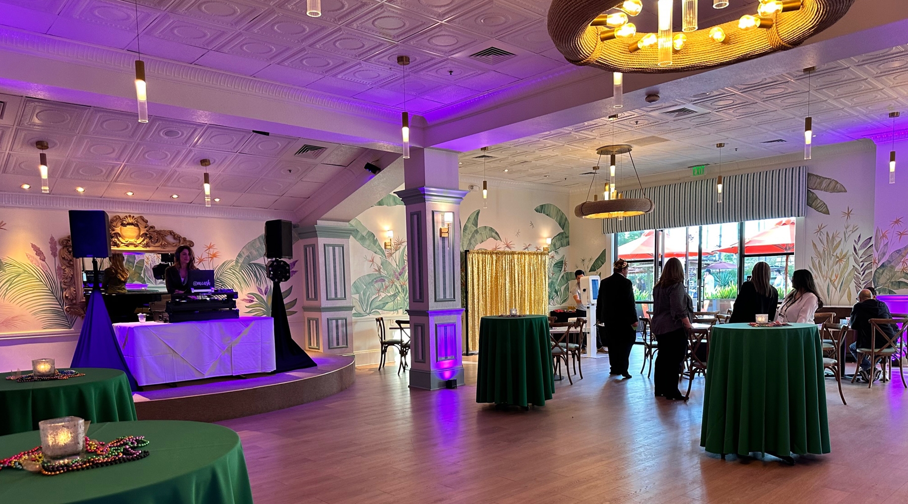 Stage and dance floor in event room