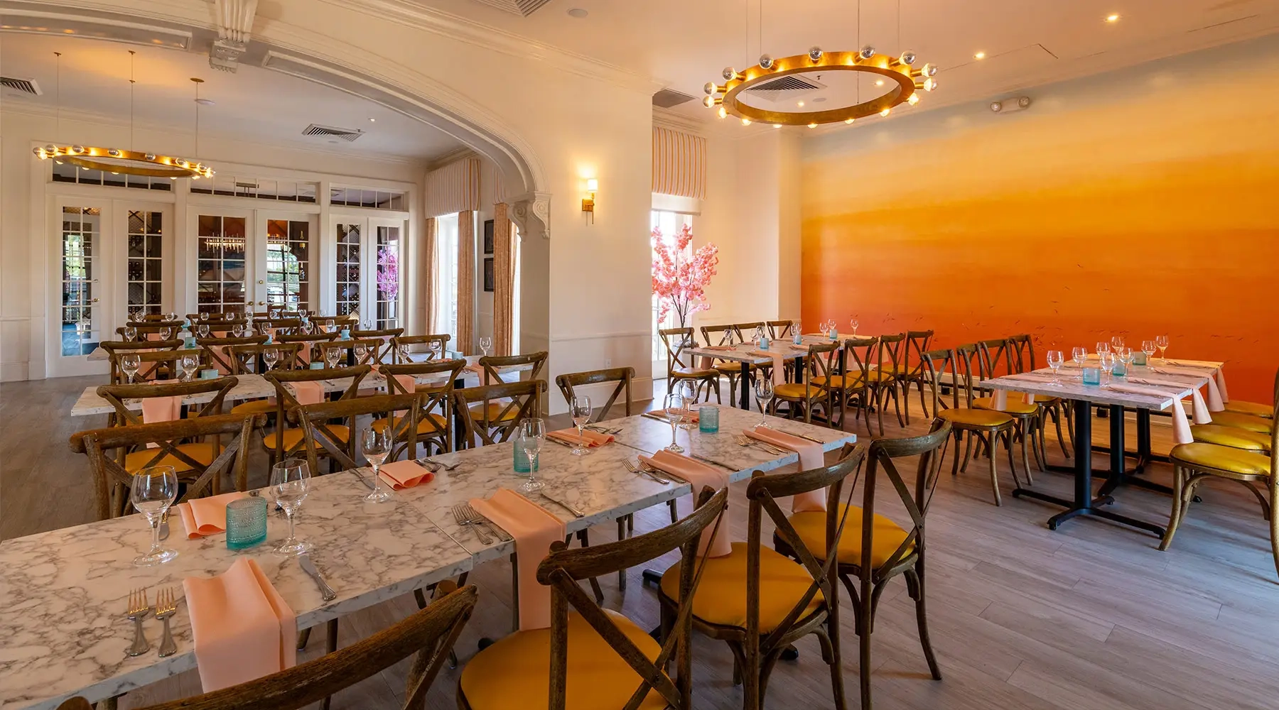 The Sunset Room with tables