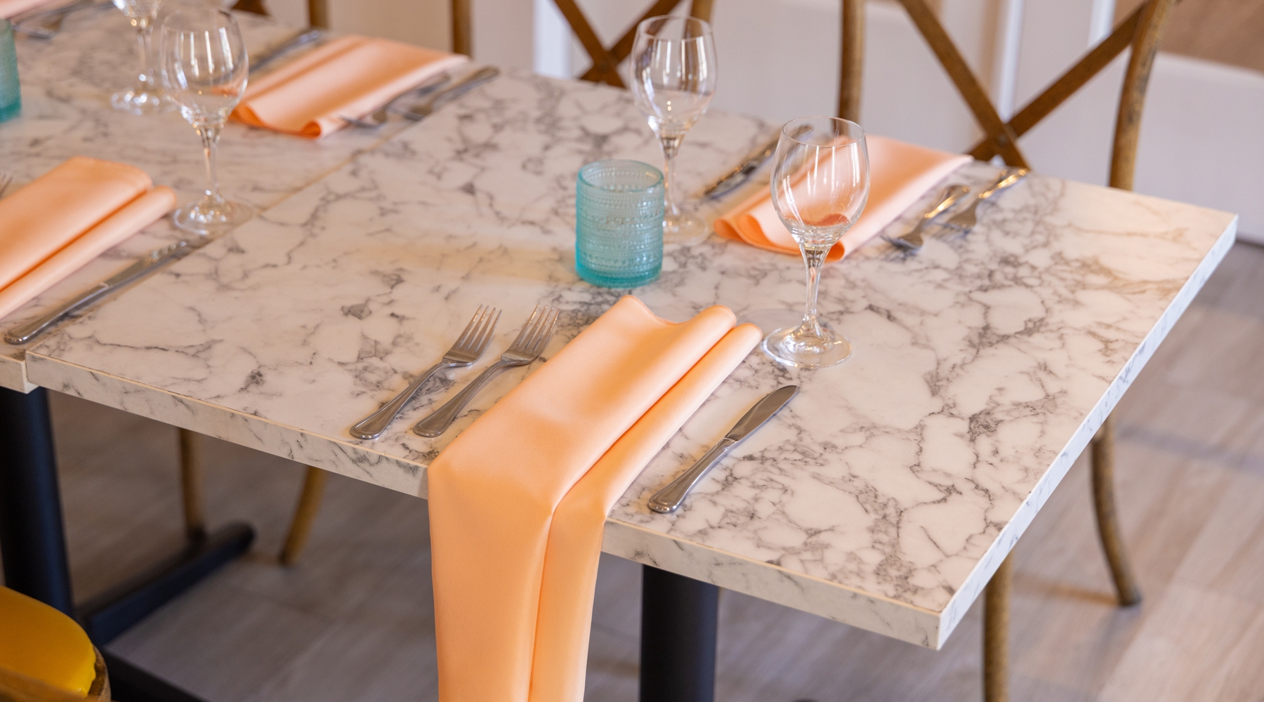 Table settings in event room