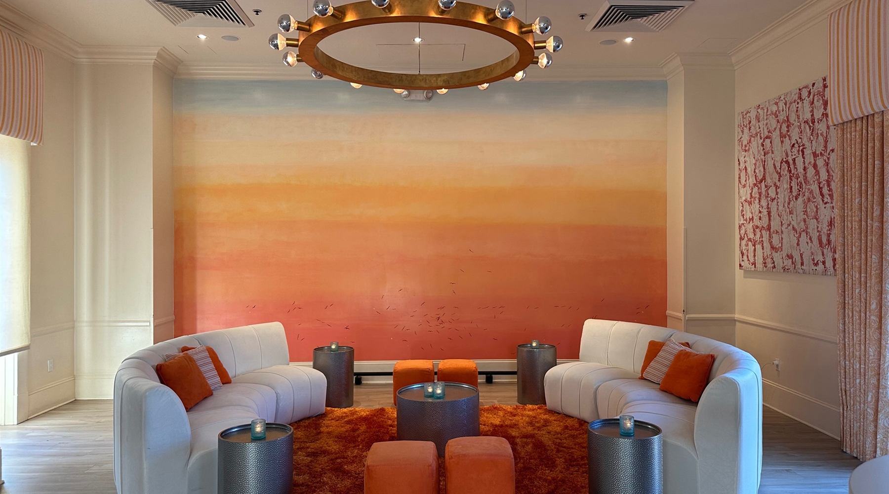 Seating area in event space