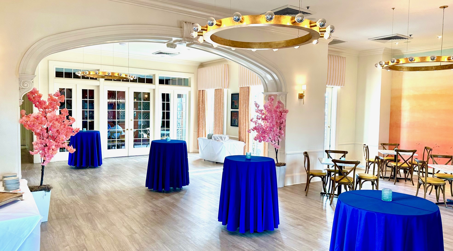 Tall tables in event room