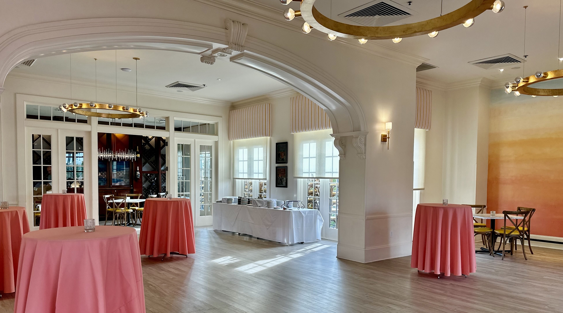 Tall tables in event room